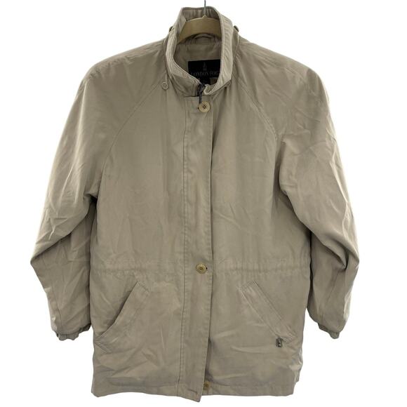 London Fog Women's Beige Mid-Length Jacket Size Small Drawstring Casual Neutral - Picture 1 of 13